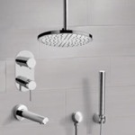 Remer TSH62 Tub and Shower Faucet Set with Handheld and Ceiling Rain Shower Head